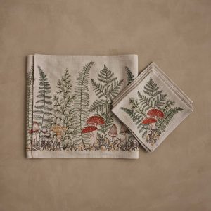Mushrooms and Ferns Table Linens Set